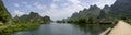 Guilin and its Li Jiang tropical river in China. Royalty Free Stock Photo