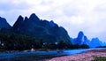 Guilin landscape in the arms of Lijiang river