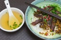 Guilin rice noodles with bowl of soup Royalty Free Stock Photo