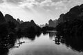 Guilin and Yangshuo Splendor: China\'s Limestone Karst Landscapes, river sunset Royalty Free Stock Photo
