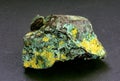 Guilleminite and Derricksite radioactive mineral sample.