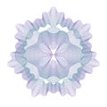 Guilloche. Water marks. Patterns for a certificate or diploma. Blue-violet pattern for diploma or certificate.