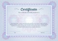 Guilloche. Water marks. Patterns for a certificate or diploma. Blue-violet pattern for diploma or certificate.