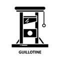 guillotine icon, black vector sign with editable strokes, concept illustration Royalty Free Stock Photo