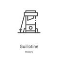 guillotine icon vector from history collection. Thin line guillotine outline icon vector illustration. Linear symbol for use on