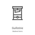 guillotine icon vector from medieval items collection. Thin line guillotine outline icon vector illustration. Linear symbol for
