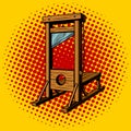 Guillotine pop art vector illustration