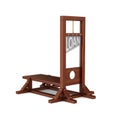 Guillotine with text loan on white background. Isolated 3d illustration