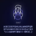 Guilt neon light icon