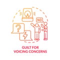 Guilt for voicing concerns red gradient concept icon Royalty Free Stock Photo