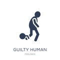 guilty human icon. Trendy flat vector guilty human icon on white