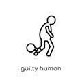 guilty human icon. Trendy modern flat linear vector guilty human