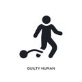 guilty human isolated icon. simple element illustration from feelings concept icons. guilty human editable logo sign symbol design
