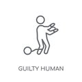 guilty human linear icon. Modern outline guilty human logo conce