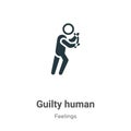 Guilty human vector icon on white background. Flat vector guilty human icon symbol sign from modern feelings collection for mobile