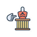 Color illustration icon for Guilty, criminal and box