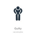 Guilty icon vector. Trendy flat guilty icon from law and justice collection isolated on white background. Vector illustration can Royalty Free Stock Photo