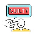 guilty law color icon vector illustration