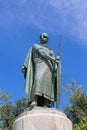 View at the Dom Afonso Henriques statue, iconic monument sculpture, the first king of Portugal Royalty Free Stock Photo