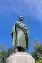 View at the Dom Afonso Henriques statue, iconic monument sculpture, the first king of Portugal