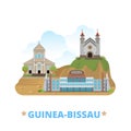 Guinea-Bissau country design template Flat cartoon