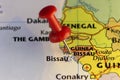 Guinea Bissau pinned map