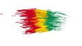 Guinea flag animation. Brush painted guinean flag on white background. Brush strokes. Guinea state patriotic national banner