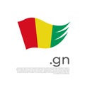 Guinea flag. Vector stylized design national poster on a white background. Guinean flag painted with abstract brush strokes with