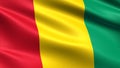 Guinea flag, with waving fabric texture