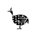 Guinea fowl black glyph icon