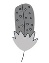 Guinea Fowl Feather In Doodle Style.