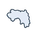 Color illustration icon for Guinea, map and african Royalty Free Stock Photo
