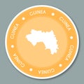 Guinea label flat sticker design.