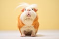 guinea pig with fur standing on end and open mouth Royalty Free Stock Photo