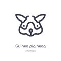 guinea pig heag outline icon. isolated line vector illustration from animals collection. editable thin stroke guinea pig heag icon