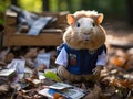 Guinea pig mail carrier with tiny bag