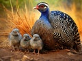 Guineafowl And Chicks Royalty Free Stock Photo