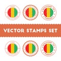 Guinean flag rubber stamps set.