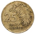 25 Guinean franc coin, 1987, reverse Royalty Free Stock Photo