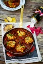 Guiness beef stew with cheddar herb dumplings.. style vintage