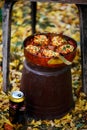 Guiness beef stew with cheddar herb dumplings.. style vintage