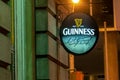 Guinness Company logo at night