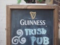 Guinness Irish Pub sign in Hamburg Royalty Free Stock Photo