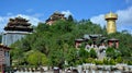 Guishan Si temple and biggest buddhist wheel in Shangri-la, China