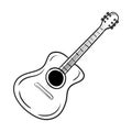 Hand drawn of Simple guitar vector illustration