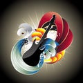 Guitar in abstract background Royalty Free Stock Photo