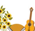 Guitar and accordion isolated icon