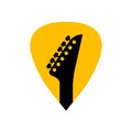 Guitar acoustick pick vector design icon flat logo. Mediator guiatar music symbol headstock Royalty Free Stock Photo