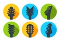 Guitar acoustick pick vector design icon flat logo. Mediator guiatar music symbol headstock Royalty Free Stock Photo