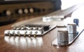 Guitar and amp Royalty Free Stock Photo